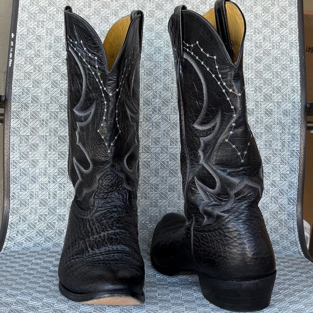 Nocona American Made Vintage Western Cowboy Boots Leather Black Size 15